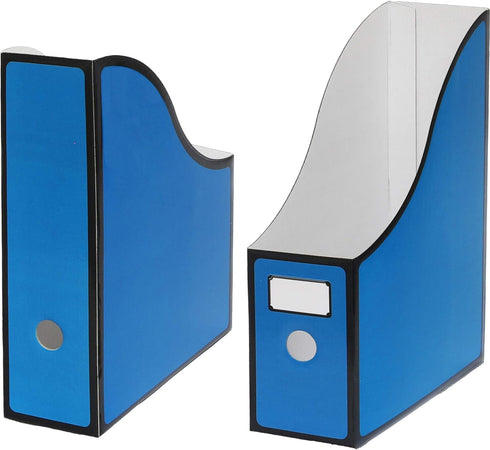 Simple Houseware 6-Pack Magazine File Holder Box - Foldable Cardboard Organizer with Label Slot, Multicolor