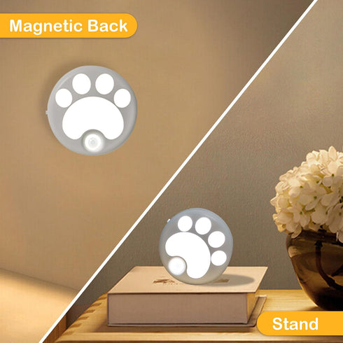Attivolife Cat Paw Motion Sensor Night Light with Magnetic, USB Rechargeable & Cordless LED Lamp, Cute Kids Wall Light