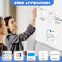 WALGLASS Magnetic White Board, 36" x 24" Double-Sided Dry Erase Board for Wall, Horizontal or Vertical, Silver