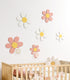 6 3-Size Fluxynara PCS Daisy Felt Flower Wall Decor, Daisy Bulletin Board for Nursery & Girl Room, Acoustic Felt Wall