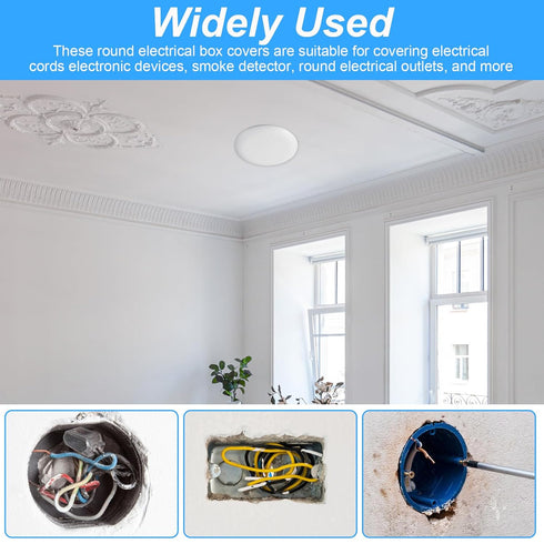 Elegaperma Electrical Box Cover, Ceiling Cover, Round Ceiling Hole Cover Plate with Mounting Bracket for Light Fixtures