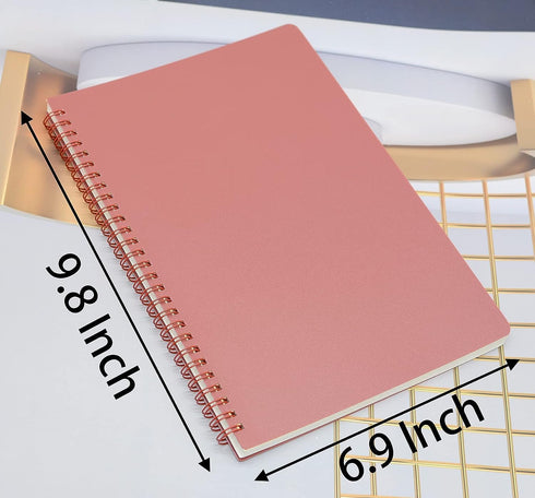 Yansanido Spiral Notebook, 4 Pcs 4 Color 9.8 Inch x 6.9 Inch B5 Thick Plastic Hardcover 7mm College Ruled Paper 80 Sheets (160 Pages) Journal for School and Office Supplies (4 Pcs B5) by Yansanido