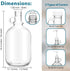 2 Pack 64 Oz Laundry Detergent Dispenser with Pump and Lid, Glass Bottles for Laundry Room Organization and Storage