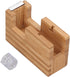 Pssopp Desktop Tape Dispenser, Mini Bamboo Wood Tape Cutter Holder, Adhesive Roll Base Stationery Tool