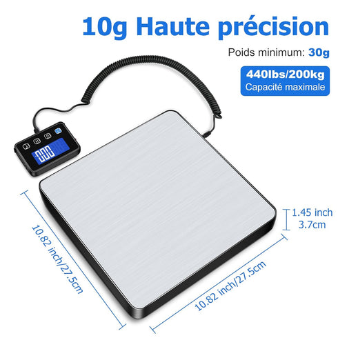 Shipping Scale, 440 lbs/0.35oz High Accurate Digital Postal Scale for Small Business and Home Use