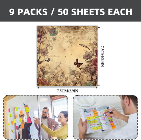 Post it Notes 3x3 Cute Aesthetic Sticky Notes Planner Notepad - 450 Sheets for School, Office, and Home