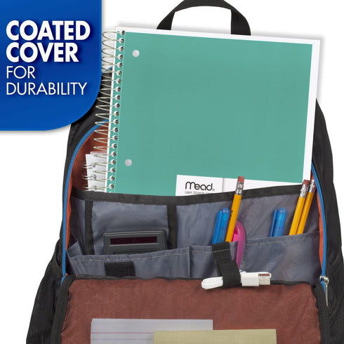 Mead 5 Subject Spiral Notebook, College Ruled, 180 Sheets, 10-1/2" x 8", Color Selected For You, 1 Count