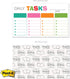 Bright Cheerful Daily Chore Chart, 10" x 6" Sticky Note Fill in Task List for Homeschool Task Assignment