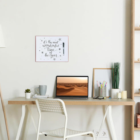 Mr. Pen Dry Erase Board, 14” x 11”, Rose Gold Aluminum Frame, Magnetic Dry Erase Board, Small White Board