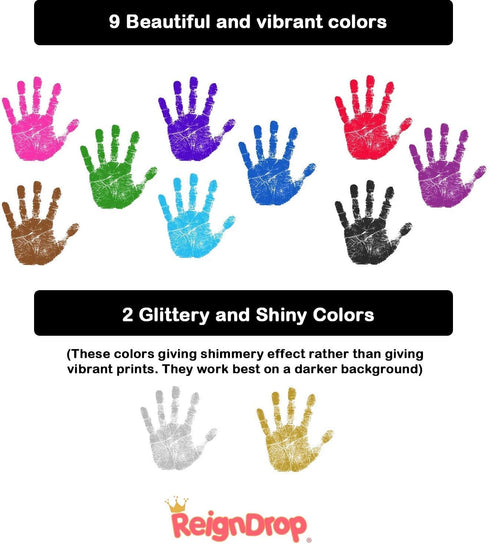 ReignDrop Ink Pad for Baby Footprint & Handprint, Impressive Keepsake Stamp for Infant & Kids, Smudge Proof, Acid Free