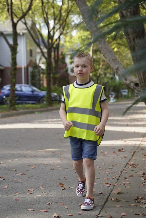 Kid's High Visibility Safety Vest Reflective Strips for Boys & Girls Walking or Back to School