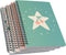 Yansanido Spiral Notebook, 4 Pcs A5 Cherry Design Hardcover, 80 Sheets - 160 Pages for Study Notes