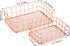 Hacaroa 4 Pack Rose Gold Wire Mesh Basket, Metal Desk Drawer Organizer Desktop Holder Tray for Cosmetic, Stationery, Magazines, Fruit Snacks, Home, School, Office, 2 Size