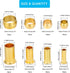 150PCS Tube OD(1/4" 5/16" 3/8" 1/2") Brass Compression Sleeves Ferrules & Insert,4 Sizes Brass Compression Fitting Assortment Kit by Breezliy