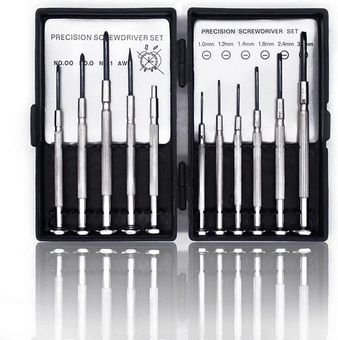 6Pcs Mini Screwdriver Set, Precision Eyeglass Repair Tool Kit with Flathead and Philips Screwdrivers for Jewelers