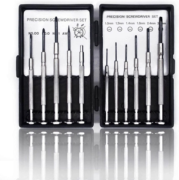 6Pcs Mini Screwdriver Set, Precision Eyeglass Repair Tool Kit with Flathead and Philips Screwdrivers for Jewelers