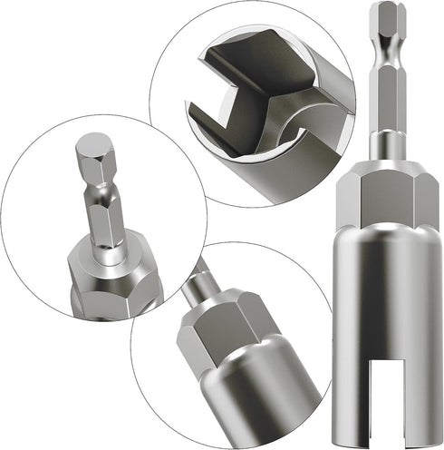 2 Pack Nut Driver Set (13mm, 19mm), 1/4 Inch Hex Shank Bit Socket Wrenches for Panel Nuts