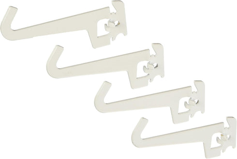 Wall Control Slotted Hook Pack, 3-1/2in Reach Curved Tip for Pegboard and Tool Board - White