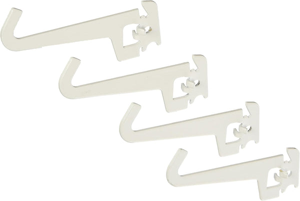 Wall Control Slotted Hook Pack, 3-1/2in Reach Curved Tip for Pegboard and Tool Board - White