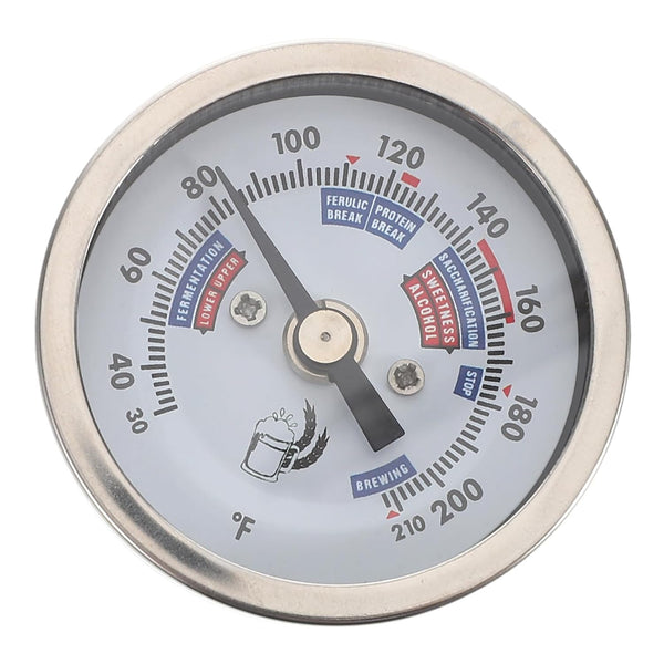 BESTOYARD Professional 2-inch Dial Wine Thermometer 304 Stainless Steel Corrosion-Resistant Dual-Metal Brewing