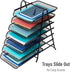 Mind Reader 7-Tier Paper Tray, Desktop Organizer for File Storage, Metal Mesh, 11.75" L x 13.75" W x 18" H, Black