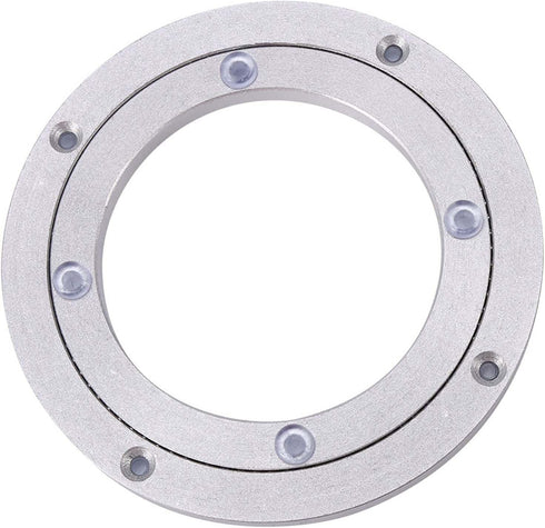 ChiweiJ (6 inches*H8.5MM) Heavy Duty Aluminium Alloy Rotating Bearing Plate, Round Table Turntable for Dining Cake