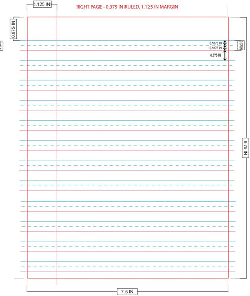 School Smart Skip-A-Line Composition Books, Grade 3, 50 Sheets, Red