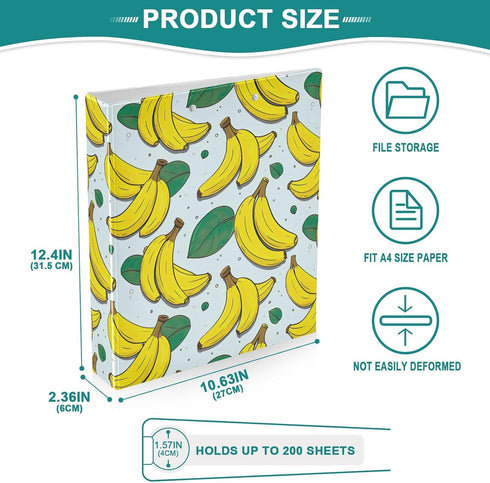 J JOYSAY 1.5 Inch 3 200 2 Pack Banana Ring Binder with Clipboard Round Ring Binder Three Ring Binder Holds Sheets