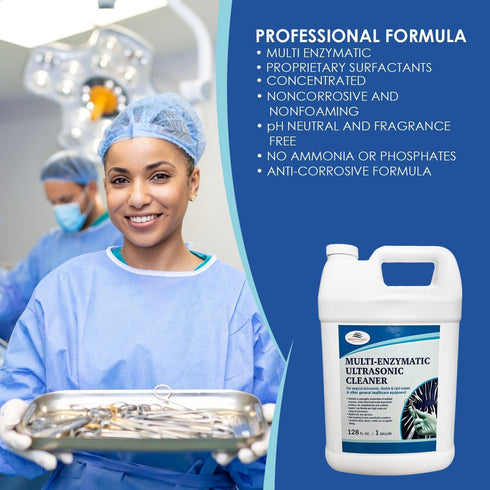 NORTHWEST ENTERPRISES Multi-Enzymatic Ultrasonic Cleaner Solution, Concentrated for Surgical Instrument Reprocessing