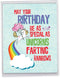 NobleWorks - Unicorns and Rainbows - Funny Magical Animal Birthday Greeting Card with Envelope (Big 8.5 x 11 Inch)
