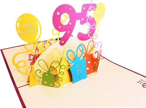 iGifts And Cards Happy 95th Birthday 3D Pop Up Greeting Card - Unique Celebration for Husband, Wife, Friend