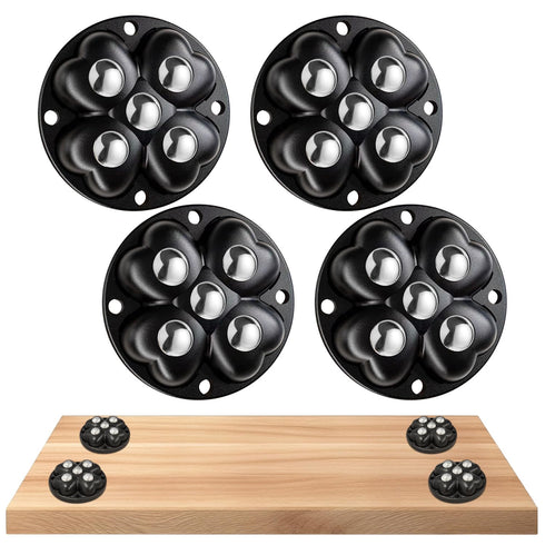 4PCS Black Self Adhesive Mini Caster Wheels for Furniture, Kitchen Appliances Stick