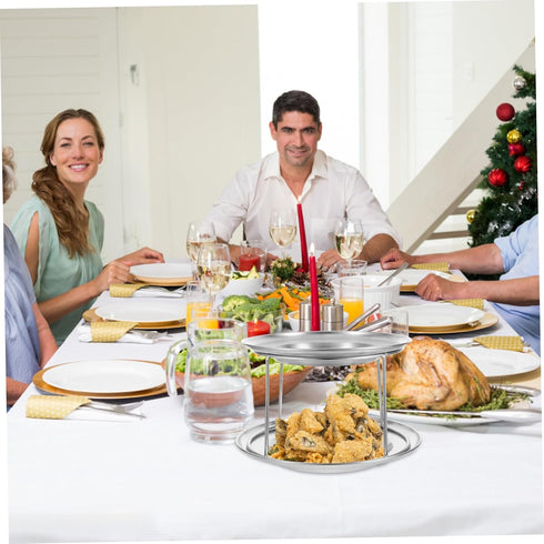 Stainless Steel Double Layer Seafood Serving Tower - Perfect for Parties