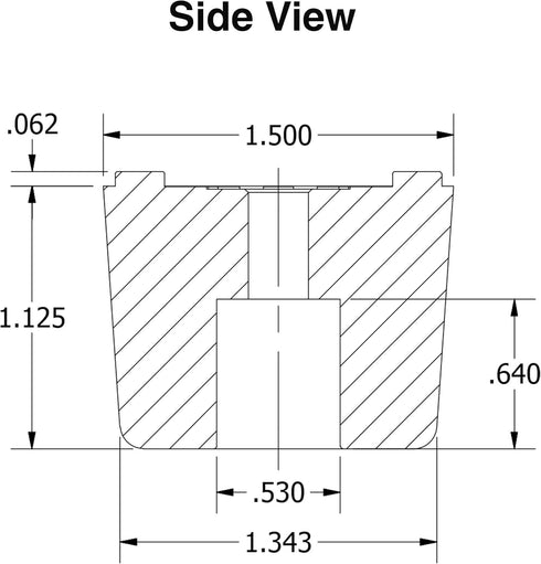 4 Large Cube Square Rubber Feet Bumpers - 1.125 H X 1.500 W - Made in USA Heavy Duty Non Marking for Furniture, Tables, Chairs, Desks, Benches.