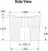4 Large Cube Square Rubber Feet Bumpers - 1.125 H X 1.500 W - Made in USA Heavy Duty Non Marking for Furniture, Tables, Chairs, Desks, Benches.