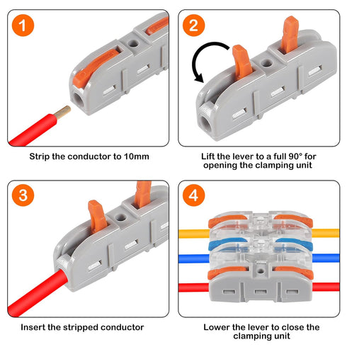 AITRIP 30pcs 1 Conductor Compact Wire Connectors, DIY Inline Electrical Connectors, Quick Connect Wire Terminals