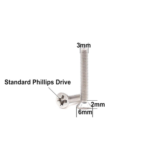 binifiMux 360pcs M3 Countersunk Flat Head Phillips Screws and Hex Nuts Kit, 304 Stainless Steel