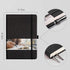EMSHOI A5 Graph Paper Notebook, 256 Pages, Hard Cover, 120gsm Thick Paper, Smooth PU Leather, Black