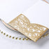 ponatia 20PCS Tri-Fold 5 x 7 Laser Cut Wedding Invitation Pockets, 5.12 x 7.2 (Gold Glitter, No Inner Sheet)