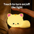 7-Colors Soft Silicone Cat Night Light for Kids Baby Toddler Cute Clap Touch Lamp Rechargeable Nightlight Bedroom Room