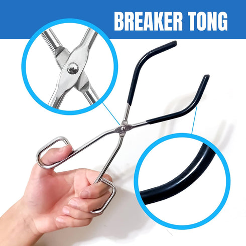 Basic Starter Scientific Lab Tools Pack - Chemistry Set with Crucible Tongs, Lab Spatula, Test Tube Clamps, Stainless