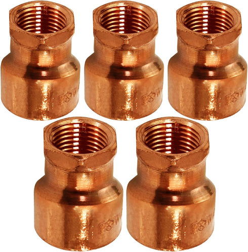 Supply Giant DDGA0120-5 Female Adapter Reducing Fitting, Sweat x FIP Connections, 1/2 X 1/4, Copper