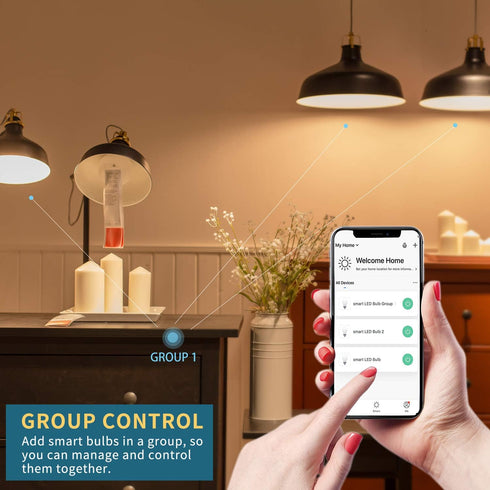 Bulb, Bulbs, E26 A19 60W (4 Pack) Peteme Smart WiFi Alexa Light Led RGB Color Changing Compatible with Alexa, Siri