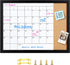 Magnetic Surface Monthly Calendar Whiteboard & Cork Board, Combination Dry Erase Calendar for Wall, Black Frame