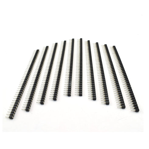 ZYAMY 10pcs 2.54mm 40Pin Round Female Socket Pin Header Strip - Single Row Straight Female/Male Socket/Pin Header