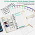 Rnivvi Budget Binder with Zipper Envelopes, A6 Cash Envelopes for Budgeting, PU Leather Organizer