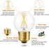 Dimmable E26 Bulb, 2W(25-Watt 3000K, A15/A50 E26 Bulbs 3-Pack Globe LED Equivalent), Soft White Golden Base Edison LED