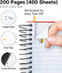 Dunwell 5-Subject College Ruled Notebook, 8.5x11 (Red), 200 Sheets (400 Pages), Spiral with Tabs and Pockets