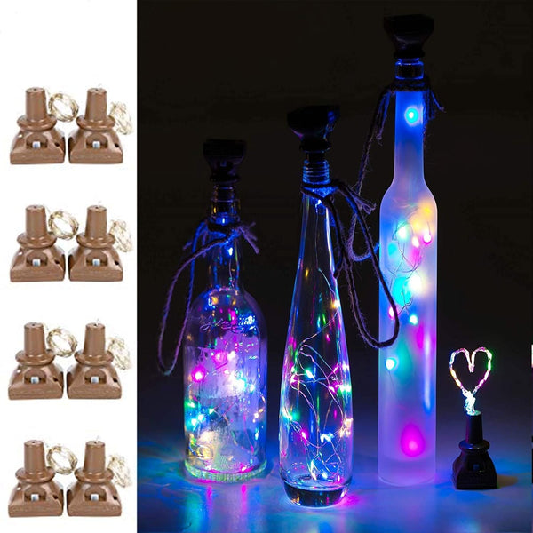 ZNYCYE Upgraded 8 Pack Solar Powered Wine Bottle Lights 20 LED Colored