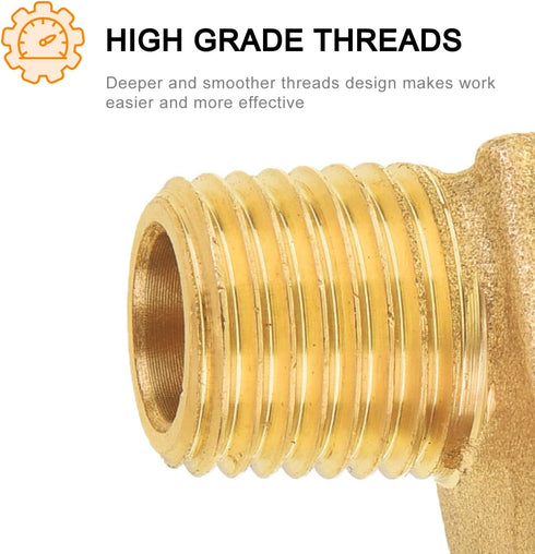 SUNGATOR 1/4 Inch Elbow Fittings - 90 Degree Male × Female Barstock Street Elbow Air Hose Connectors, Brass (4 Pack)